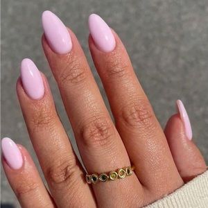 Change Your Nails, 24pcs Mid-length Almond Nails, Pink Gloss Covering The Entire